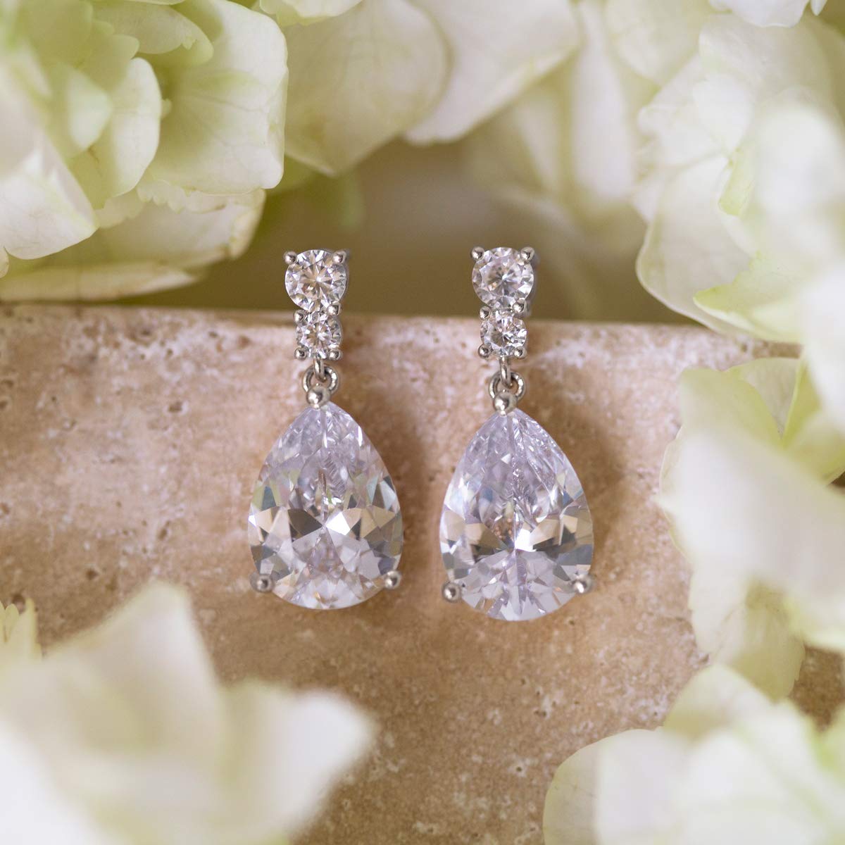 A+O Bridesmaid Earrings Gift, Drop Earrings in Silver, Gold, Rose Gold - Image 4