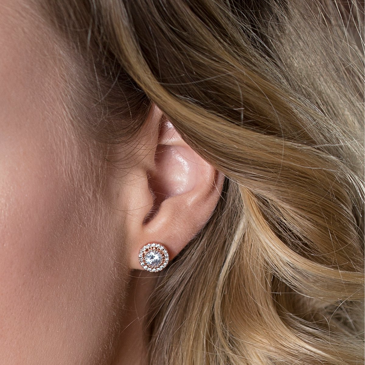 A+O Bridesmaid Gift, Crystal Stud Post or Clip-on Earrings in Silver, Gold, Rose Gold - Image 5