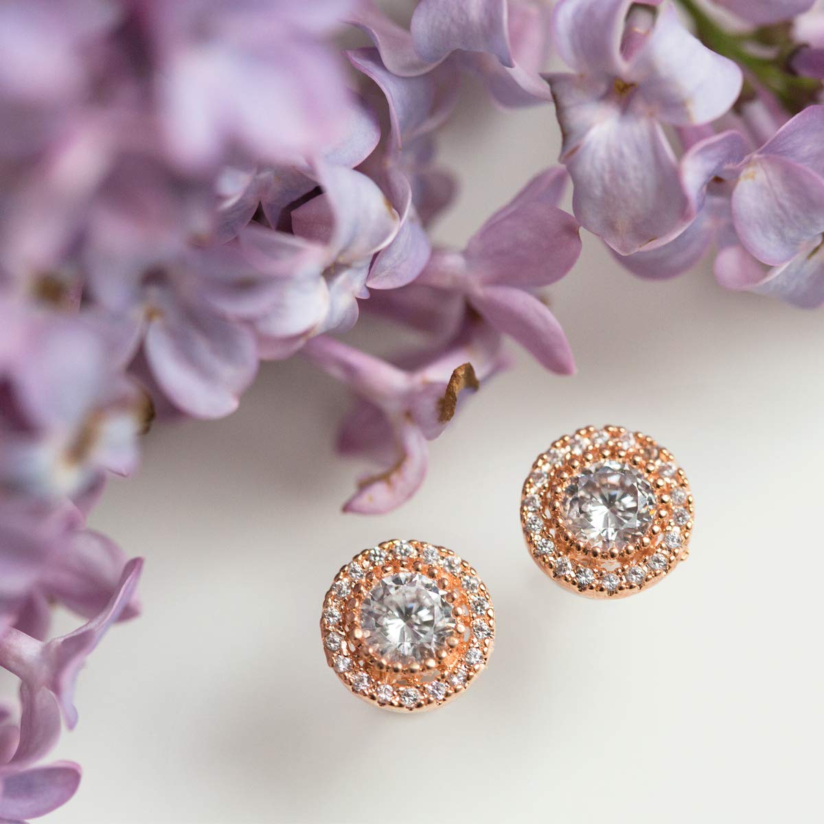 A+O Bridesmaid Gift, Crystal Stud Post or Clip-on Earrings in Silver, Gold, Rose Gold - Image 7
