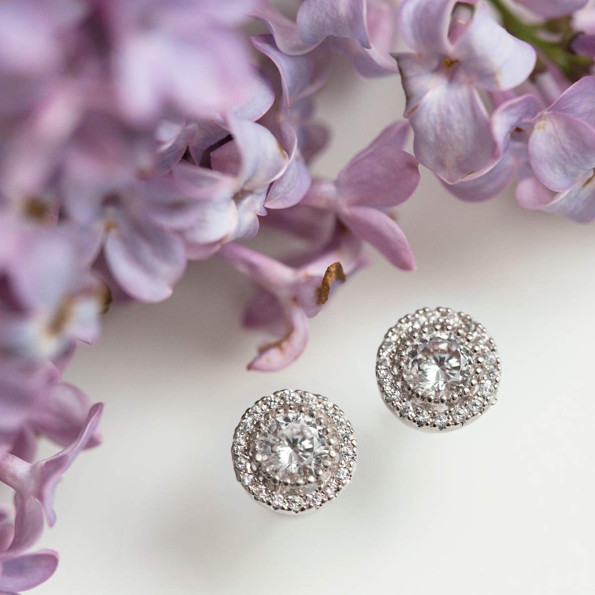 A+O Bridesmaid Gift, Crystal Stud Post or Clip-on Earrings in Silver, Gold, Rose Gold - Image 7