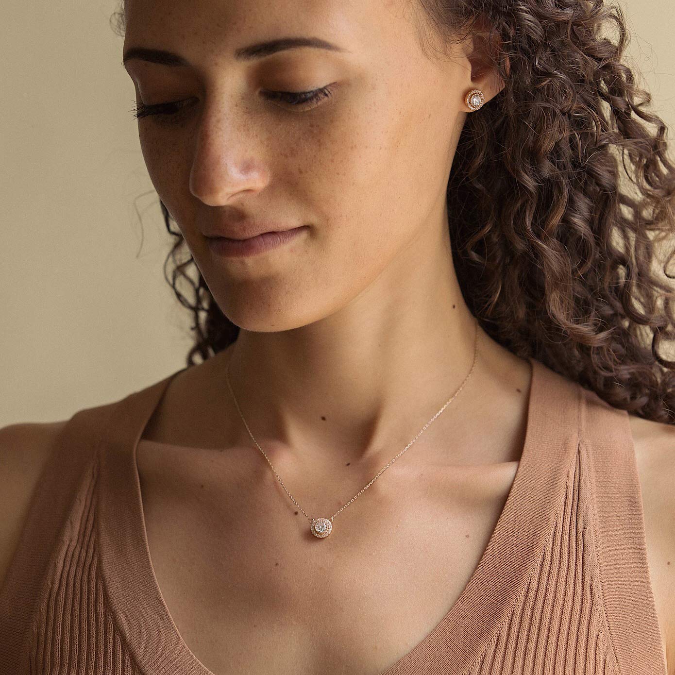 A+O Bridesmaid Gift, Crystal Stud Post or Clip-on Earrings in Silver, Gold, Rose Gold - Image 9