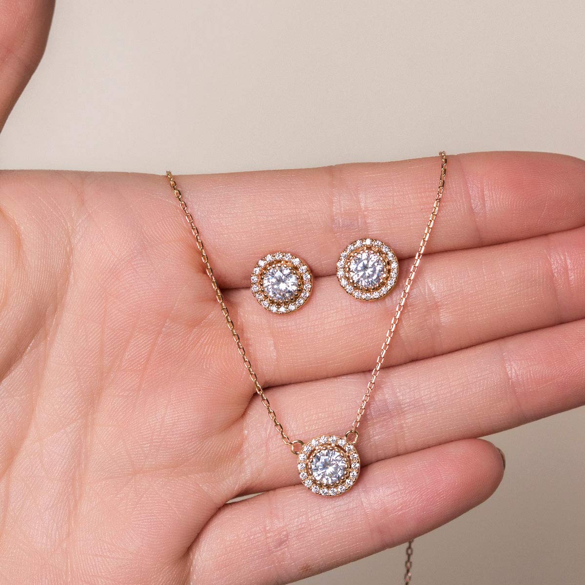 A+O Bridesmaid Gift, Crystal Stud Post or Clip-on Earrings in Silver, Gold, Rose Gold - Image 4