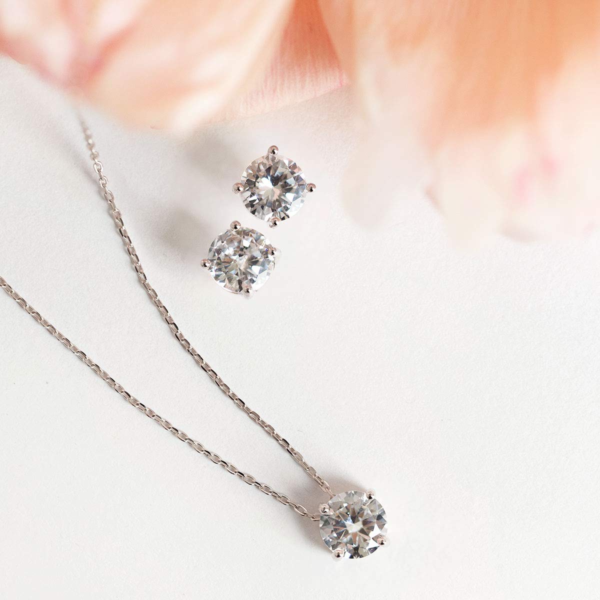 A+O Bridesmaid Gift - Cubic Zirconia Earring and Necklace Set - Image 4