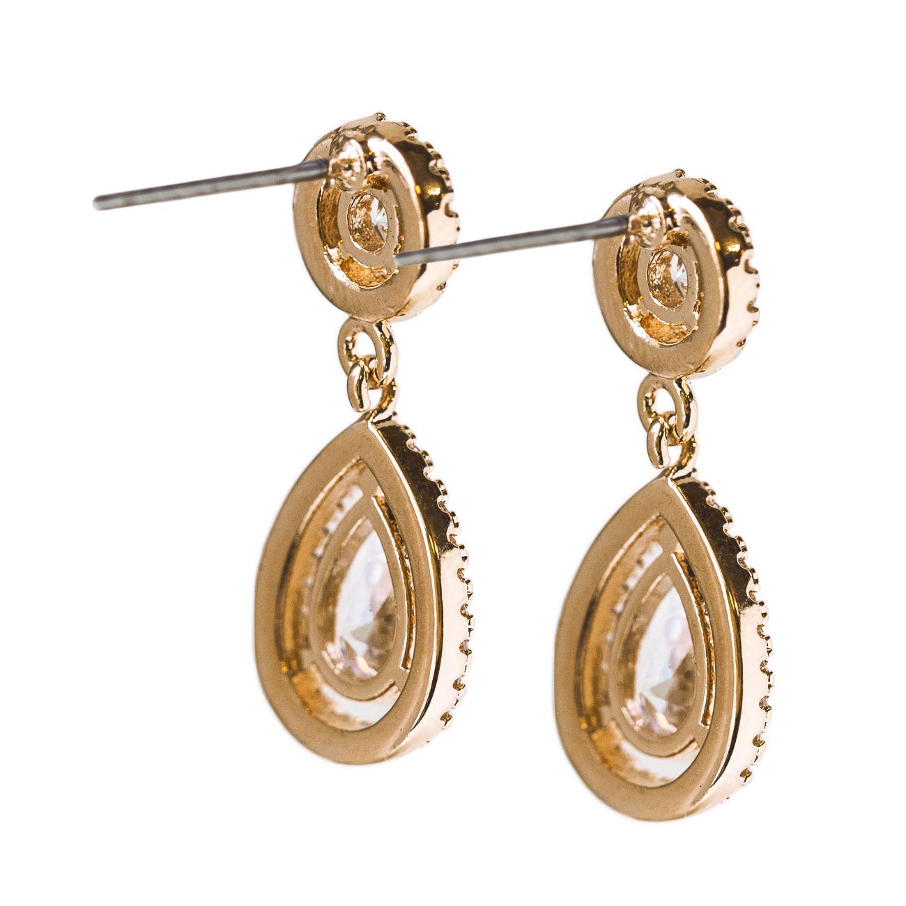 A+O Bridesmaid Gift, Drop Earrings or Clip On Earrings in Silver, Gold, Rose Gold - Image 3