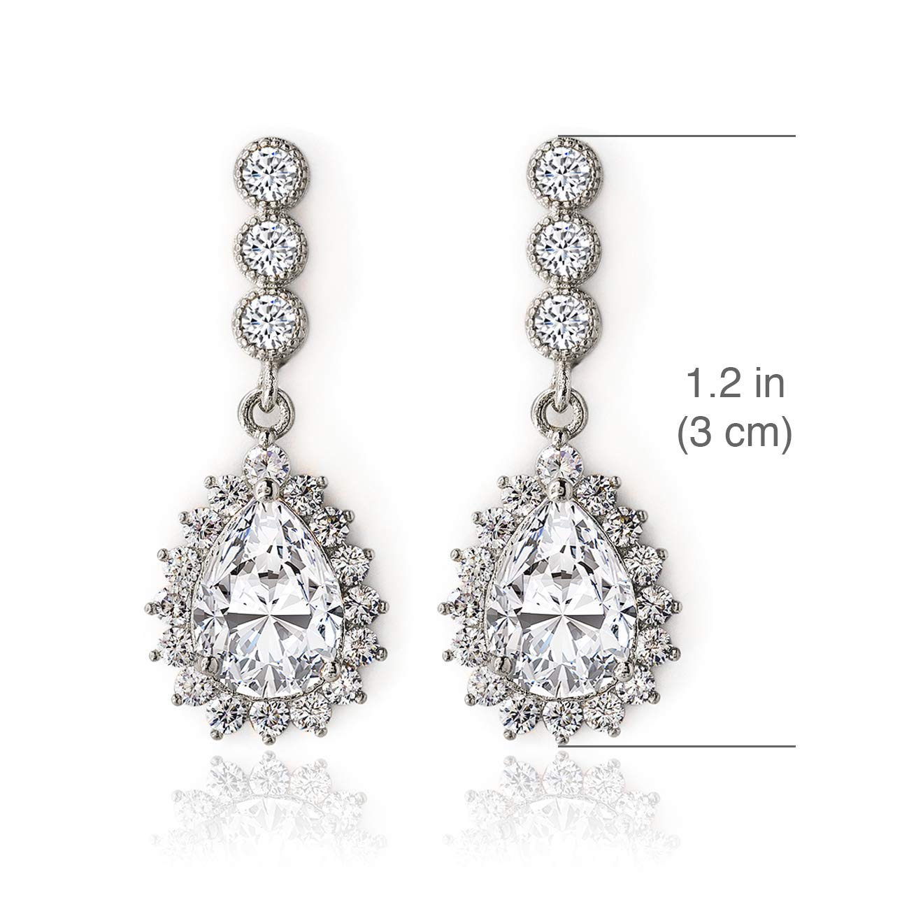 A+O Bridesmaid Jewelry Gift, Teardrop Dangle Earrings in Silver, Gold, Rose Gold - Image 5