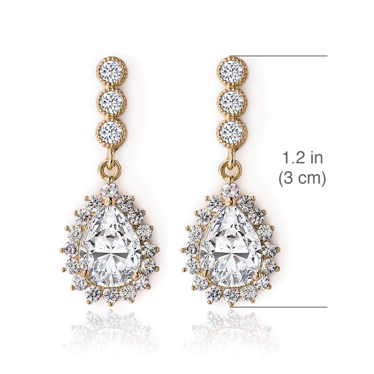 A+O Bridesmaid Jewelry Gift, Teardrop Dangle Earrings in Silver, Gold, Rose Gold - Image 6