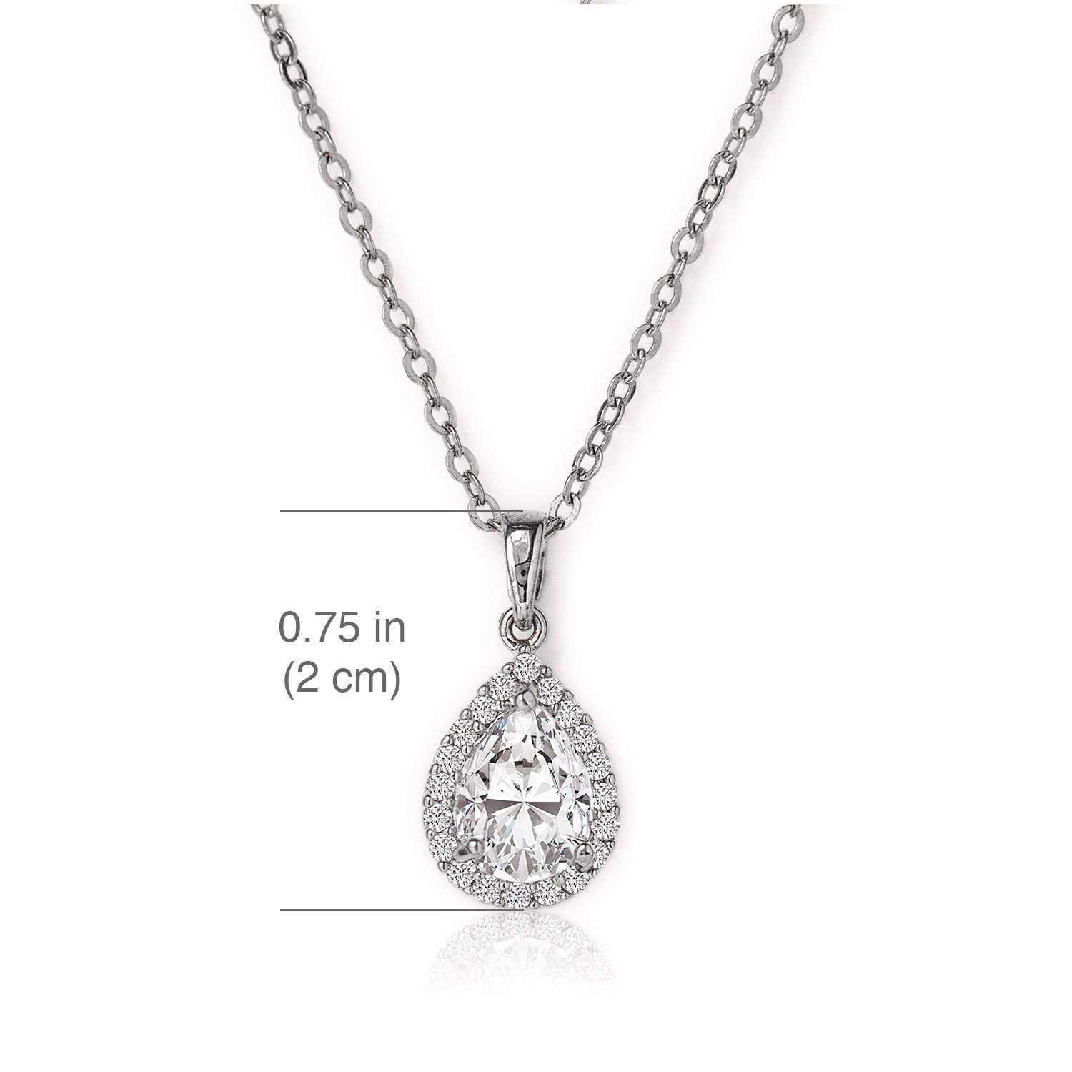 A+O Bridesmaid Jewelry Gift, Teardrop Pear Necklace in Gold, Rose Gold, Silver - Image 6