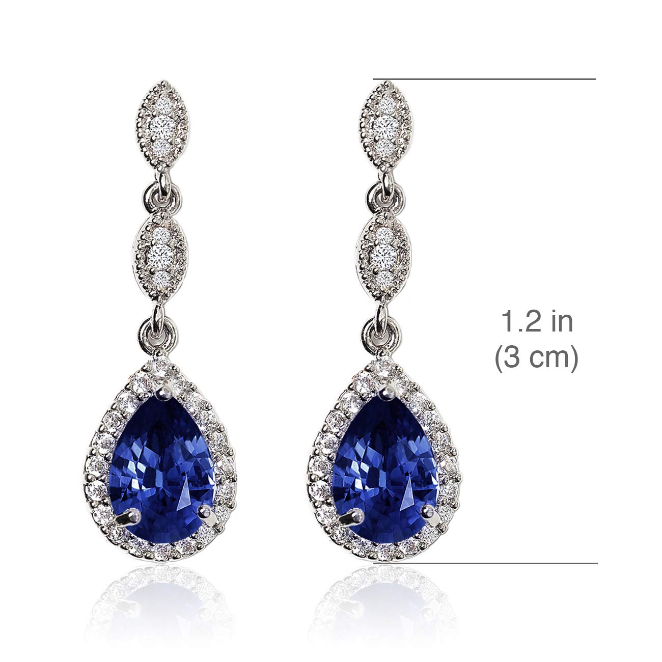 A+O Elegant Teardrop Cubic Zirconia Crystal Earrings in Silver, Gold, Rose Gold - Image 5