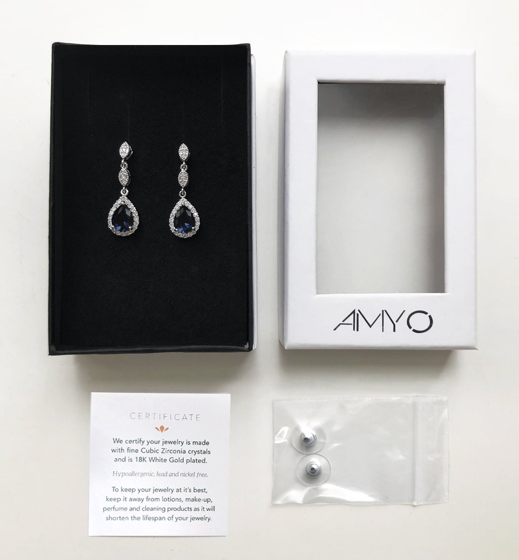 A+O Elegant Teardrop Cubic Zirconia Crystal Earrings in Silver, Gold, Rose Gold - Image 6