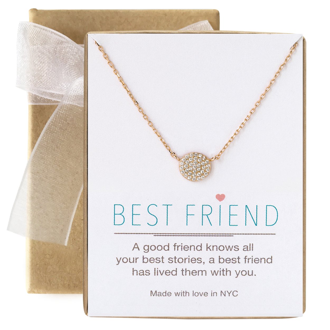 A+O Friendship Necklace - CZ Pave Necklace in Gold, Rose Gold, Sterling Silver - Image 4