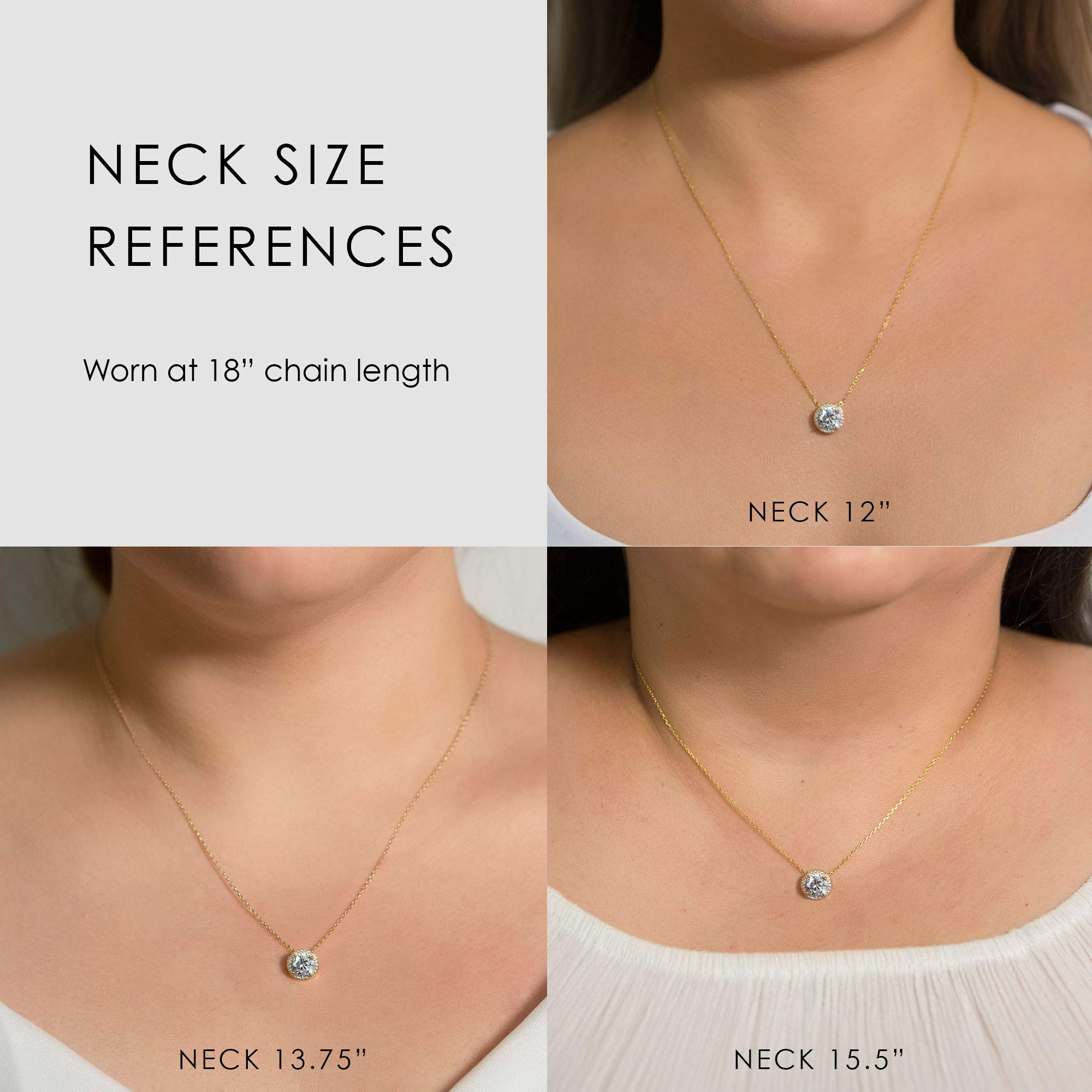 A+O Gift for Mom, Aunt, Grandma - Solitaire Halo Necklace in Gold, Rose Gold, Silver - Image 5