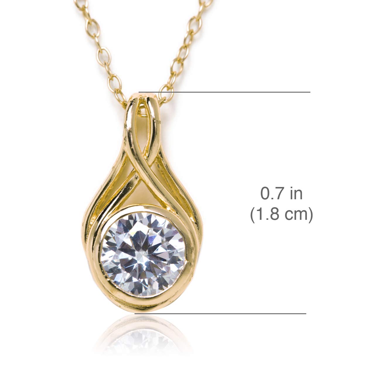 A+O Gift for mom Cubic Zirconia Crystal Pendant in Gold Vermeil, Rose Gold Vermeil and Sterling Silver - Image 6