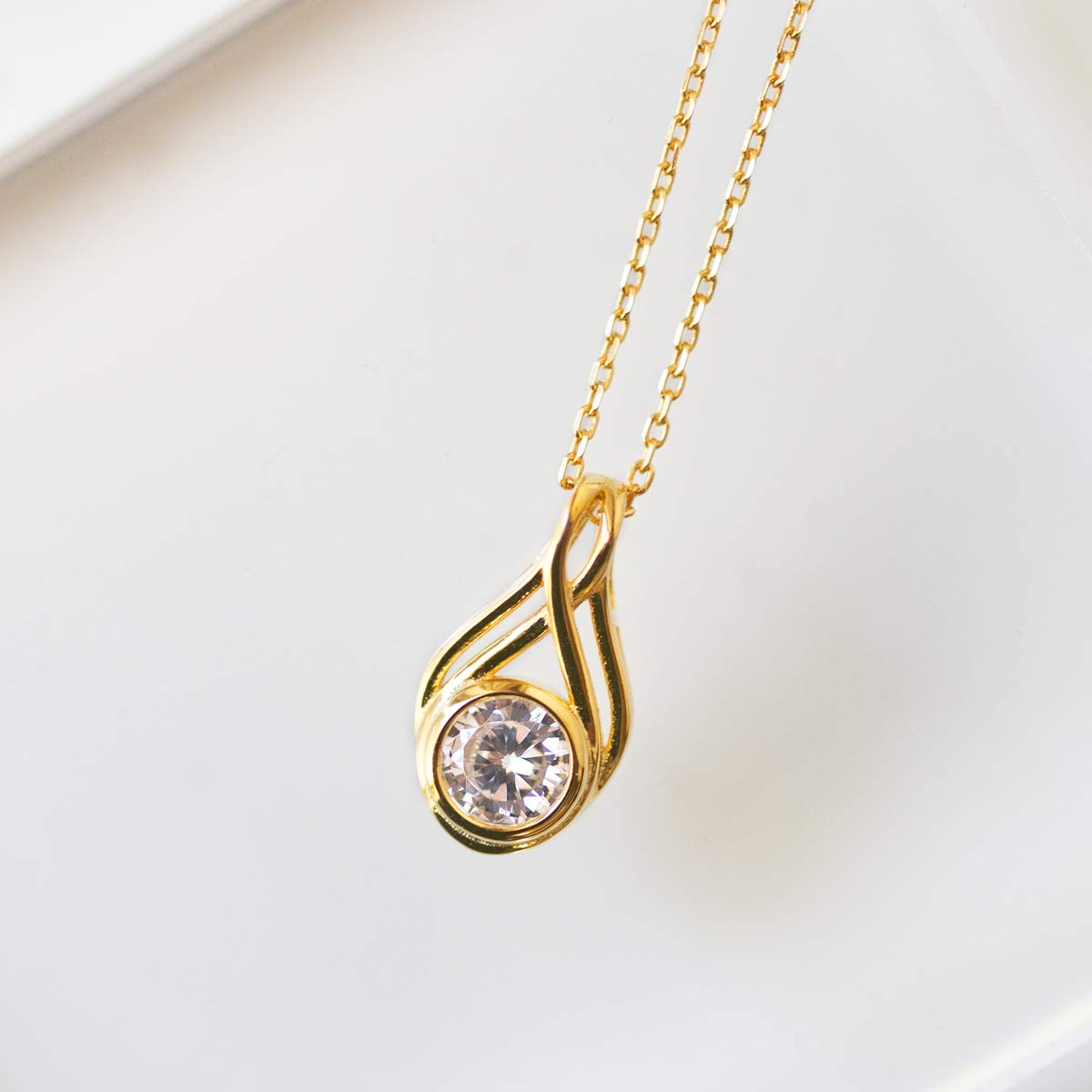 A+O Gift for mom Cubic Zirconia Crystal Pendant in Gold Vermeil, Rose Gold Vermeil and Sterling Silver - Image 7