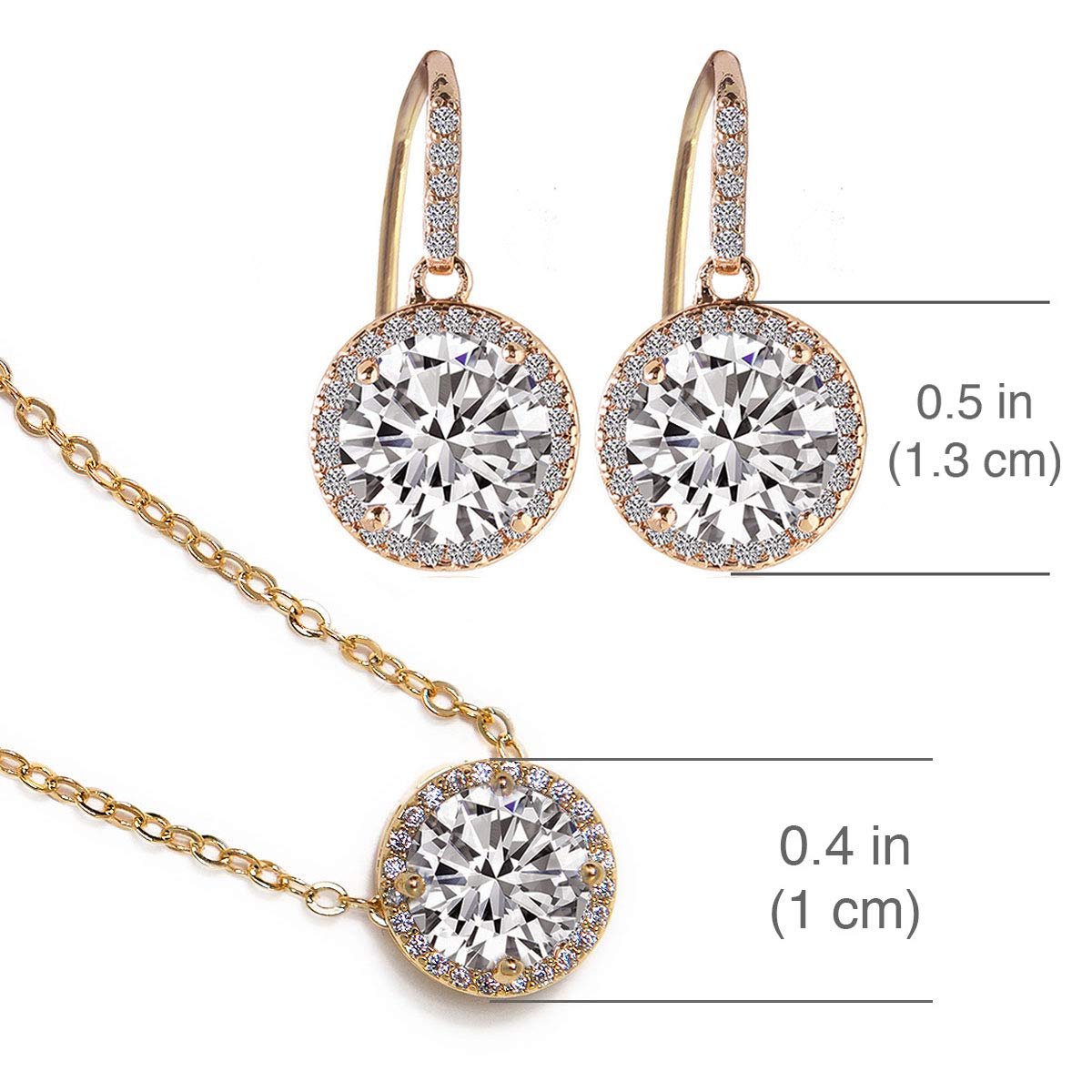 A+O Gift for Mom, Mother in Law - Necklace and Earrings Jewelry Set in Silver, Gold or Rose Gold - Image 3