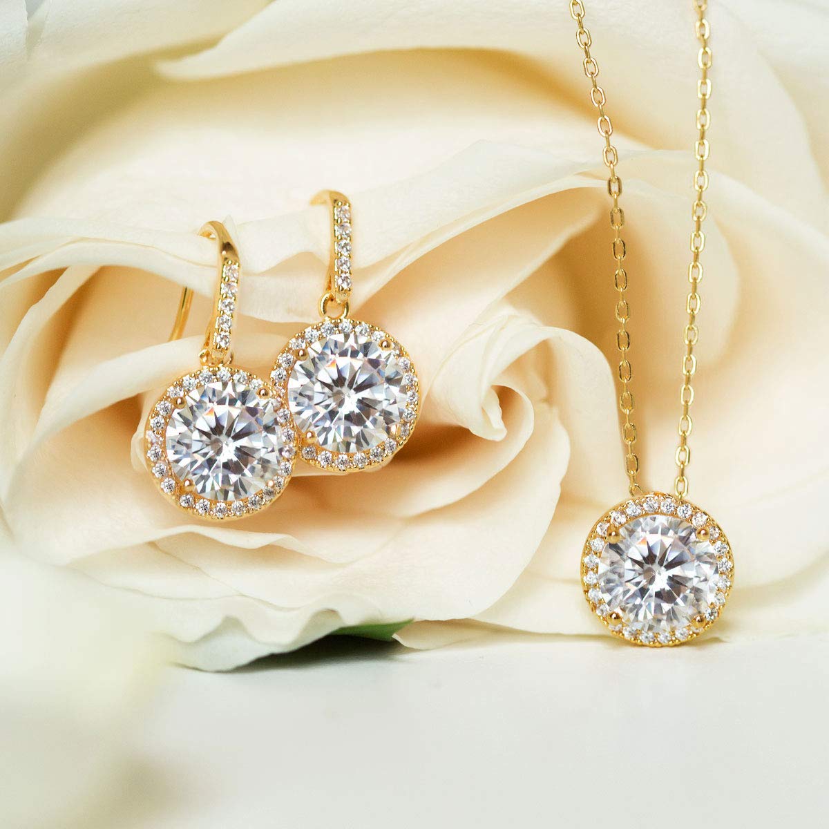 A+O Gift for Mom, Mother in Law - Necklace and Earrings Jewelry Set in Silver, Gold or Rose Gold - Image 5