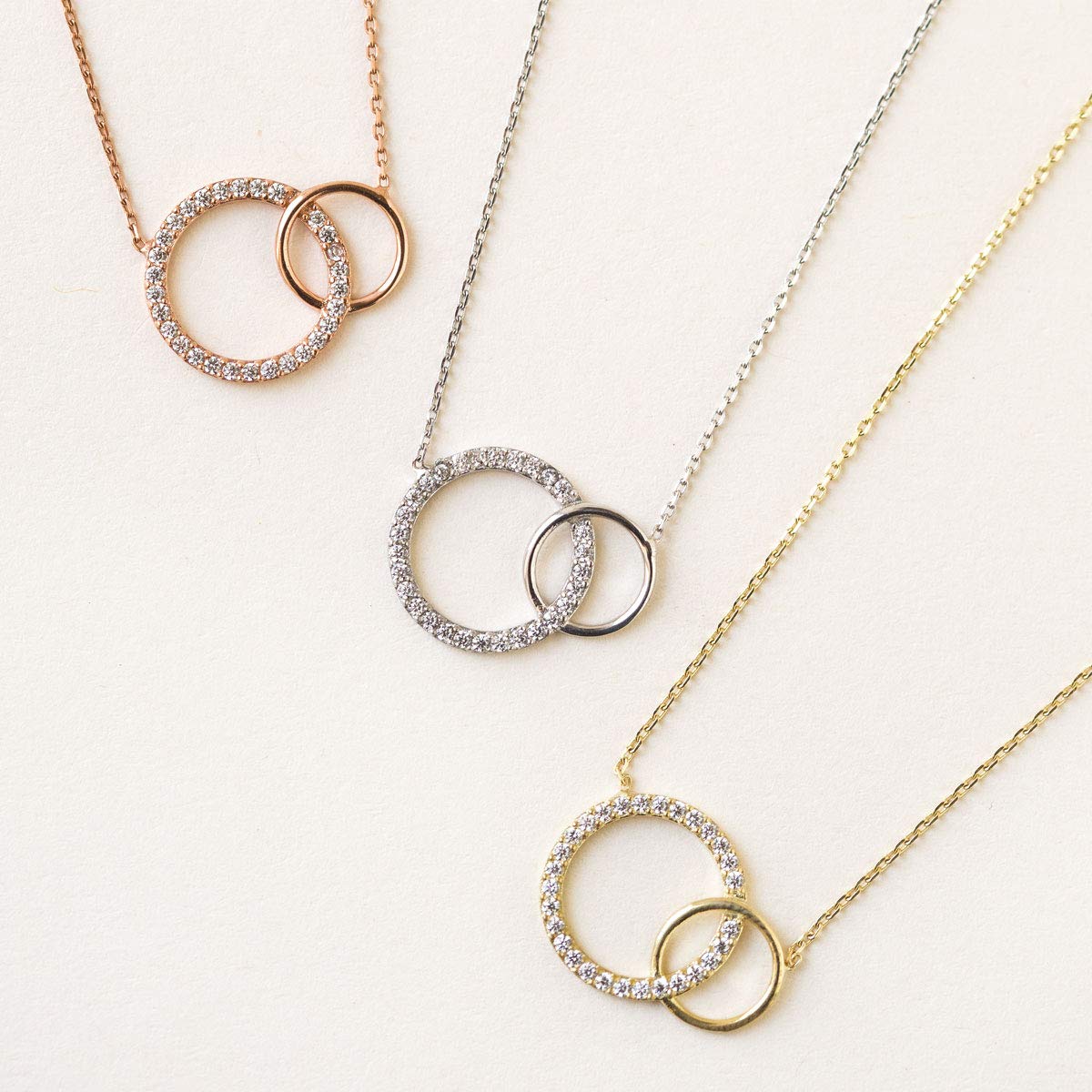 A+O Gift for Mom, Mother Gift Interlocking Circle Bracelet in Sterling Silver, Rose Gold, Gold Vermeil - Image 7