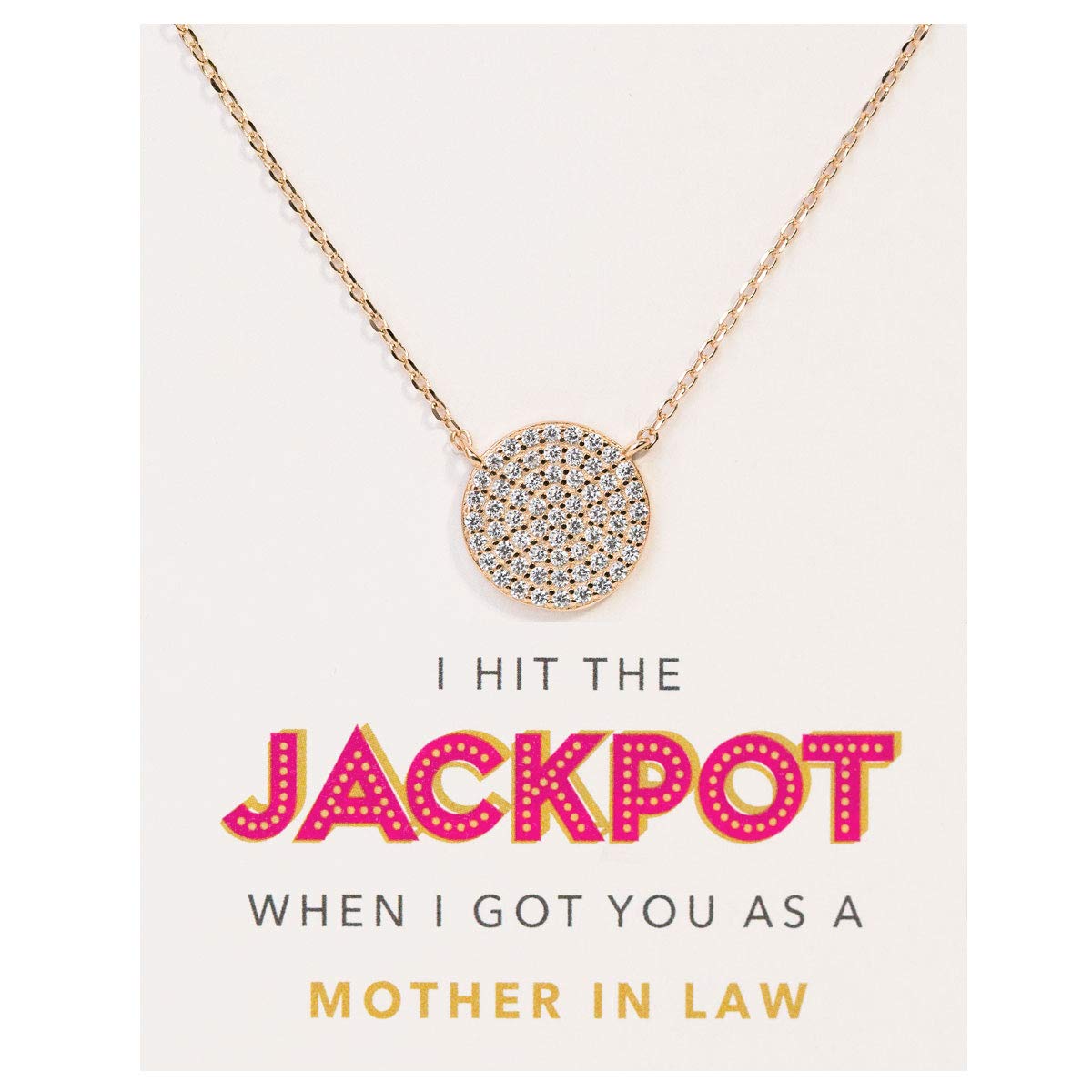 A+O Mother in law Necklace Gift- Pave Disc Necklace inSterling Silver, Gold Vermeil, Rose Gold Vermeil - Image 6