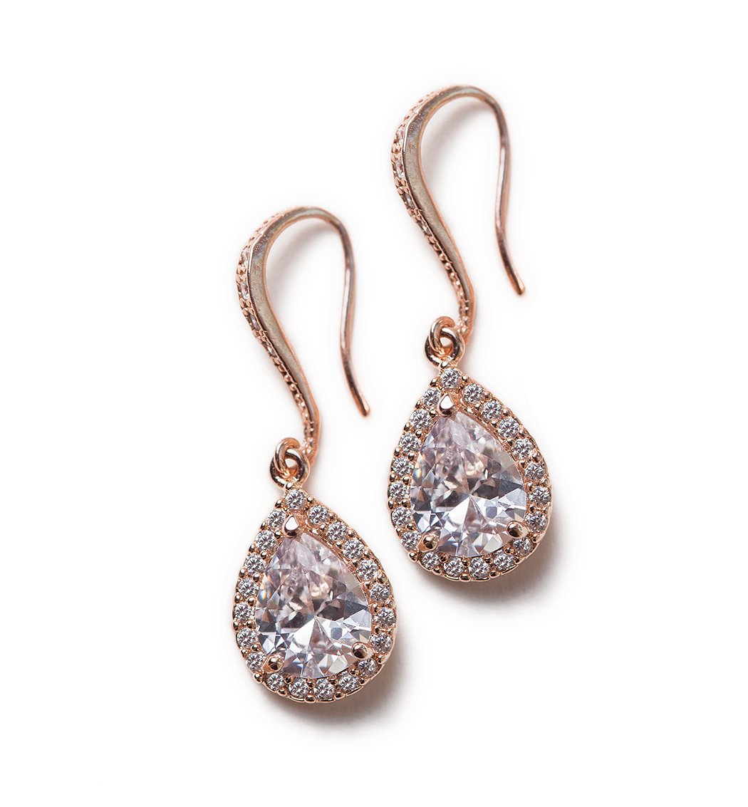 A+O Mother of the bride Gift Drop Earrings or Jewelry set in Silver, Yellow Gold, Rose Gold - Image 5