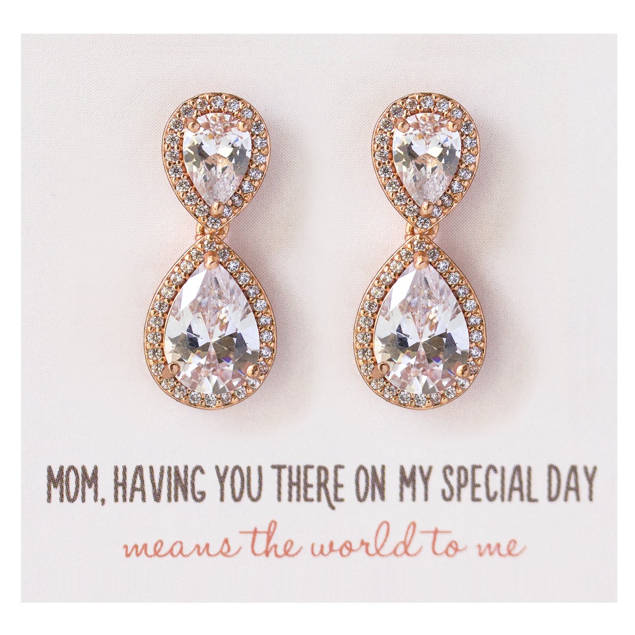 A+O Mother of the Bride. Mother of the Groom - Teardrop Drop Dangle Earrings in Silver, Gold or Rose Gold - Image 4