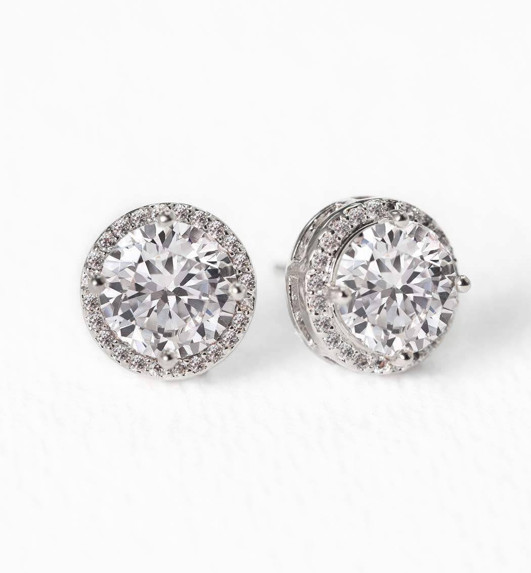 A+O Mother of the Bride or Groom Gift - Round Stud Earrings and Necklace Jewelry set in Silver, Yellow Gold, Rose Gold - Image 5