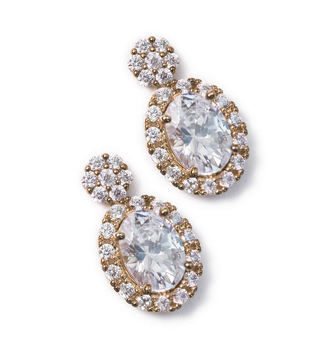 A+O Mother of the Bride or Groom Gift, Wedding Oval Earring and Necklace Jewelry Set in Silver, Gold, Rose Gold - Image 5