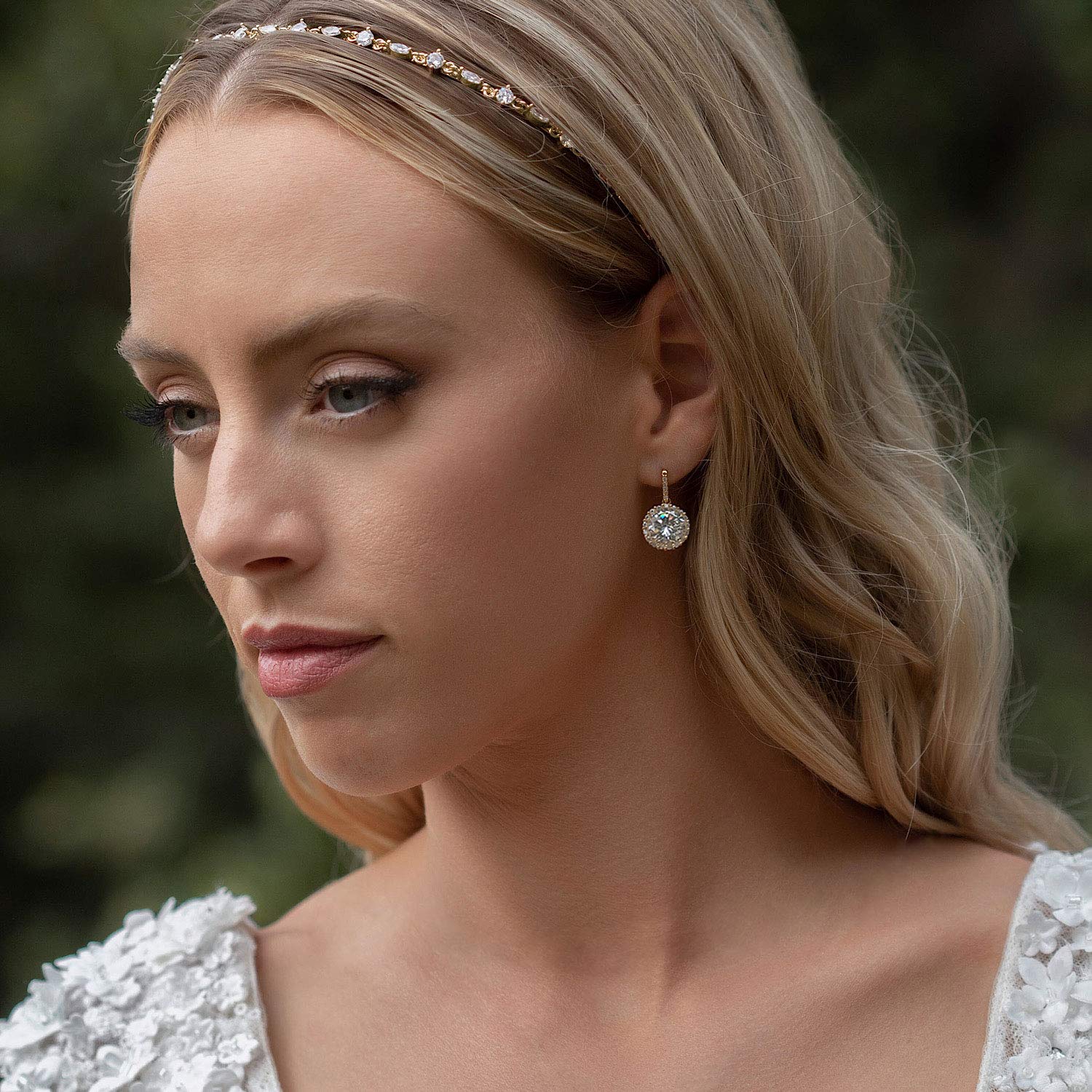 A+O Wedding Bridesmaid Earrings Gift, Cubic Zirconia Drop Dangle Earrings in Silver, Gold, Rose Gold - Image 6