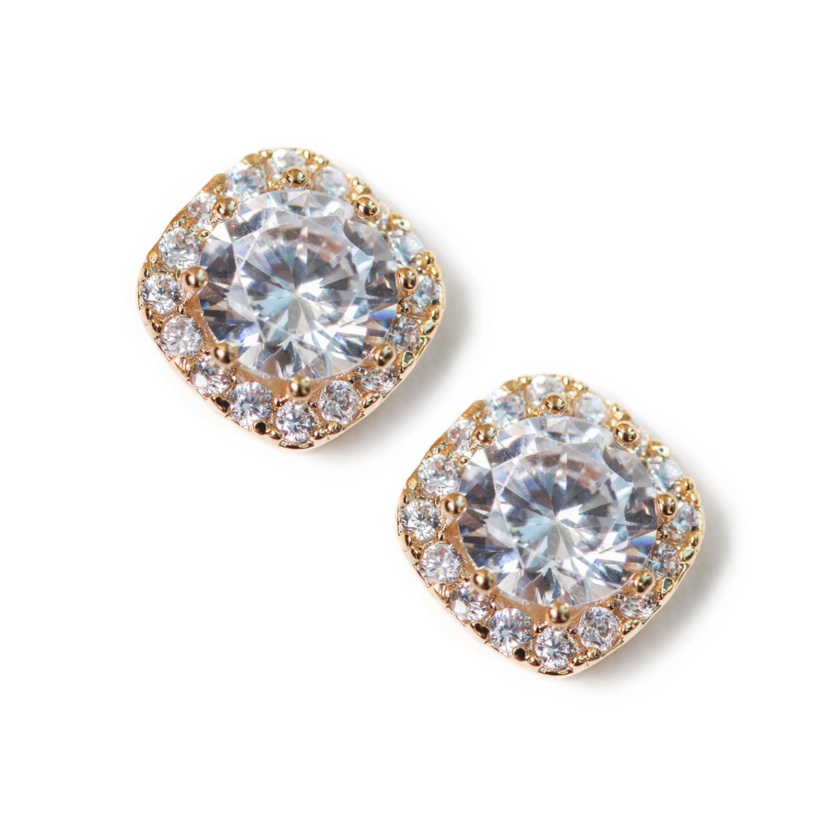 A+O Wedding Bridesmaid Gift, Crystal Stud Earrings in Silver, Rose Gold or Gold - Image 4