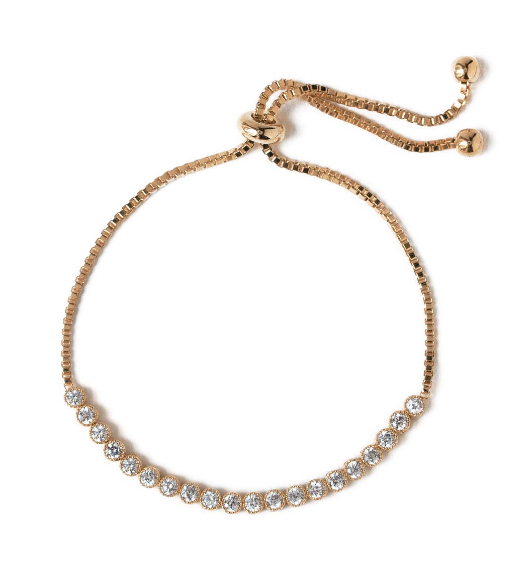 A+O Wedding Bridesmaid Jewelry Gift, Crystal Bracelet and Earring Set in Gold, Rose Gold, Silver - Image 3