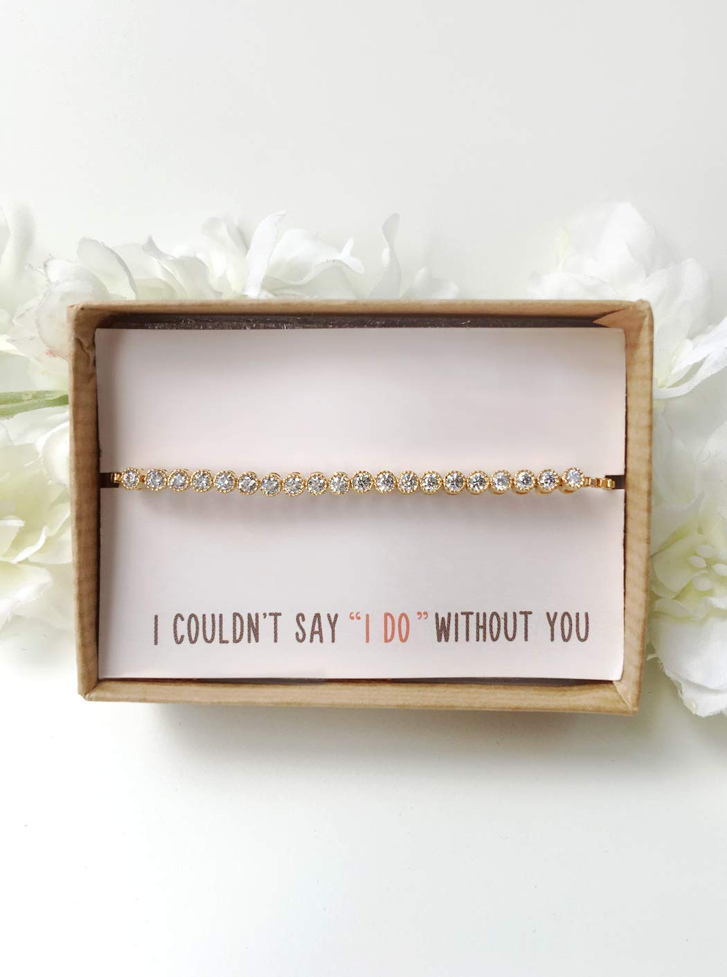 A+O Wedding Bridesmaid Jewelry Gift, Crystal Bracelet and Earring Set in Gold, Rose Gold, Silver - Image 6