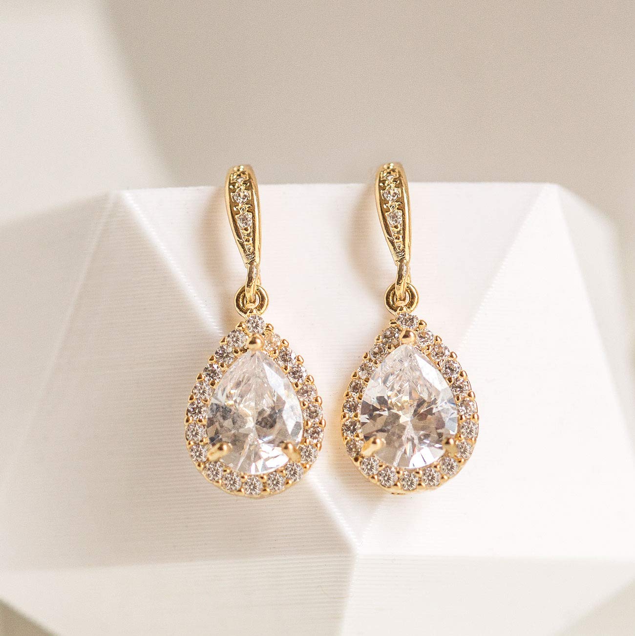 A+O Wedding Bridesmaids Gift Drop Dangle Earrings or Jewelry set in Silver, Yellow Gold, Rose Gold - Image 3