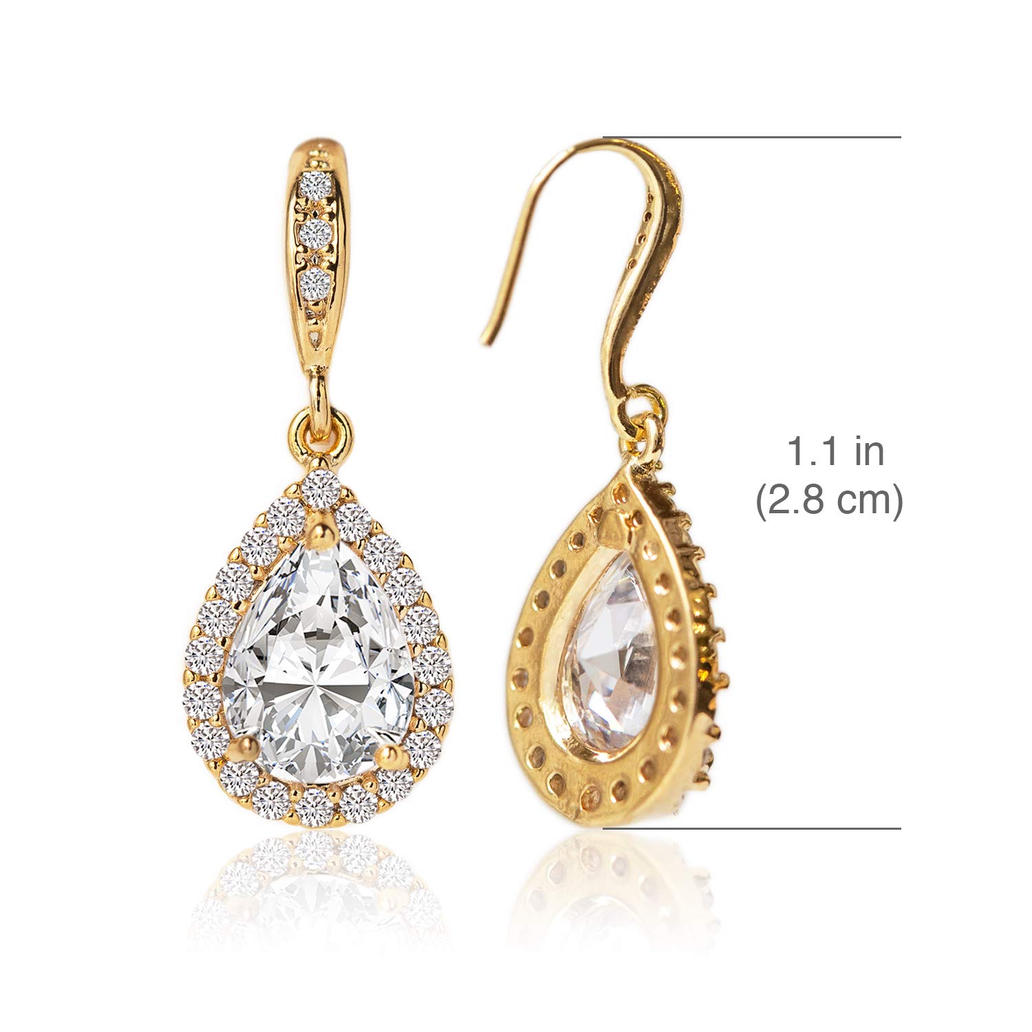 A+O Wedding Bridesmaids Gift Drop Dangle Earrings or Jewelry set in Silver, Yellow Gold, Rose Gold - Image 5