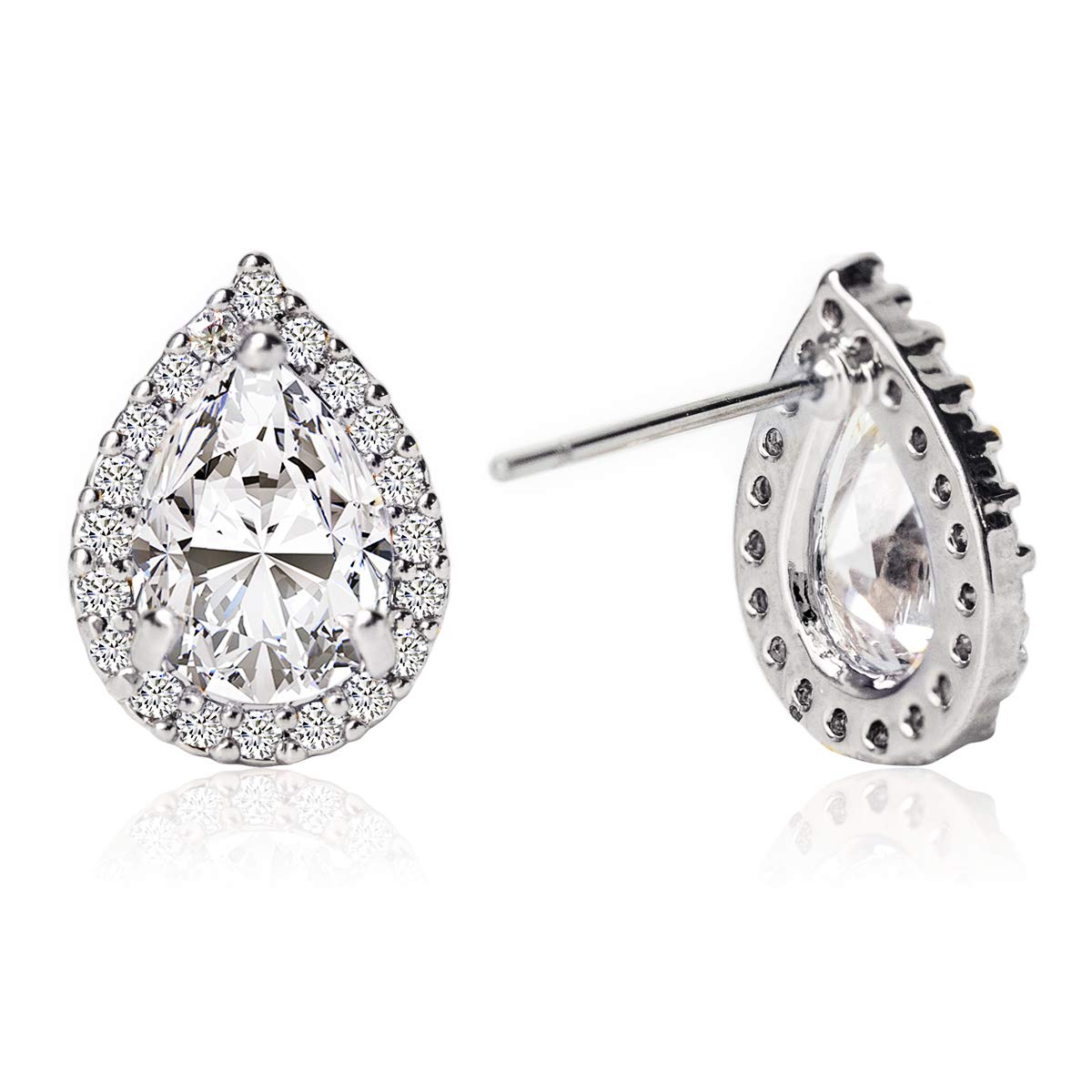 A+O Wedding Jewelry Set, Tear Drop Necklace and Earrings Set in Gold, Rose Gold, Silver - Image 5